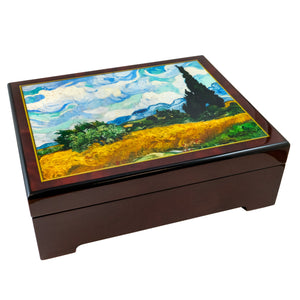 Wheat Field with Cypresses Musical Jewelry Box