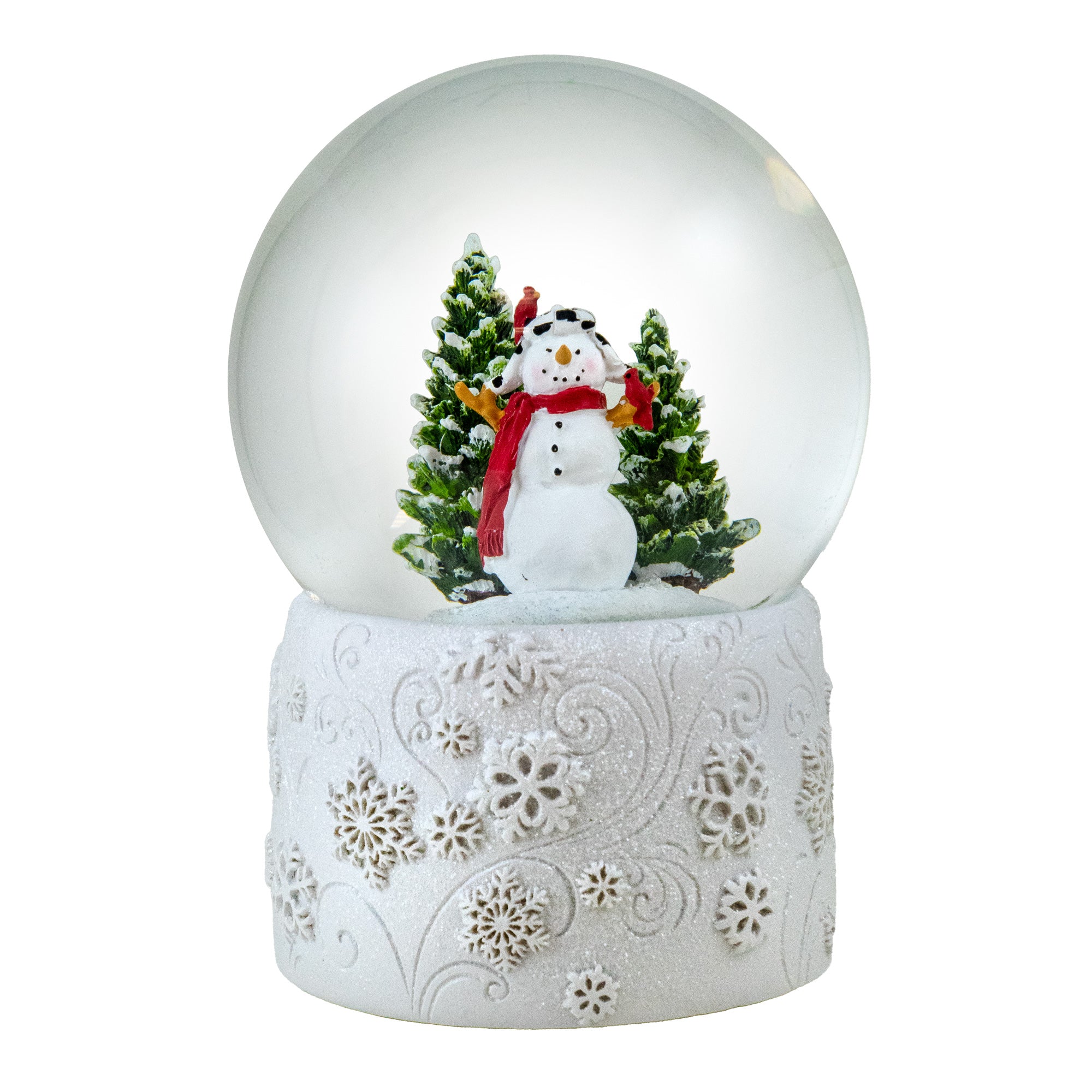 120MM Snowman Snow Globe with White Snowflake Base