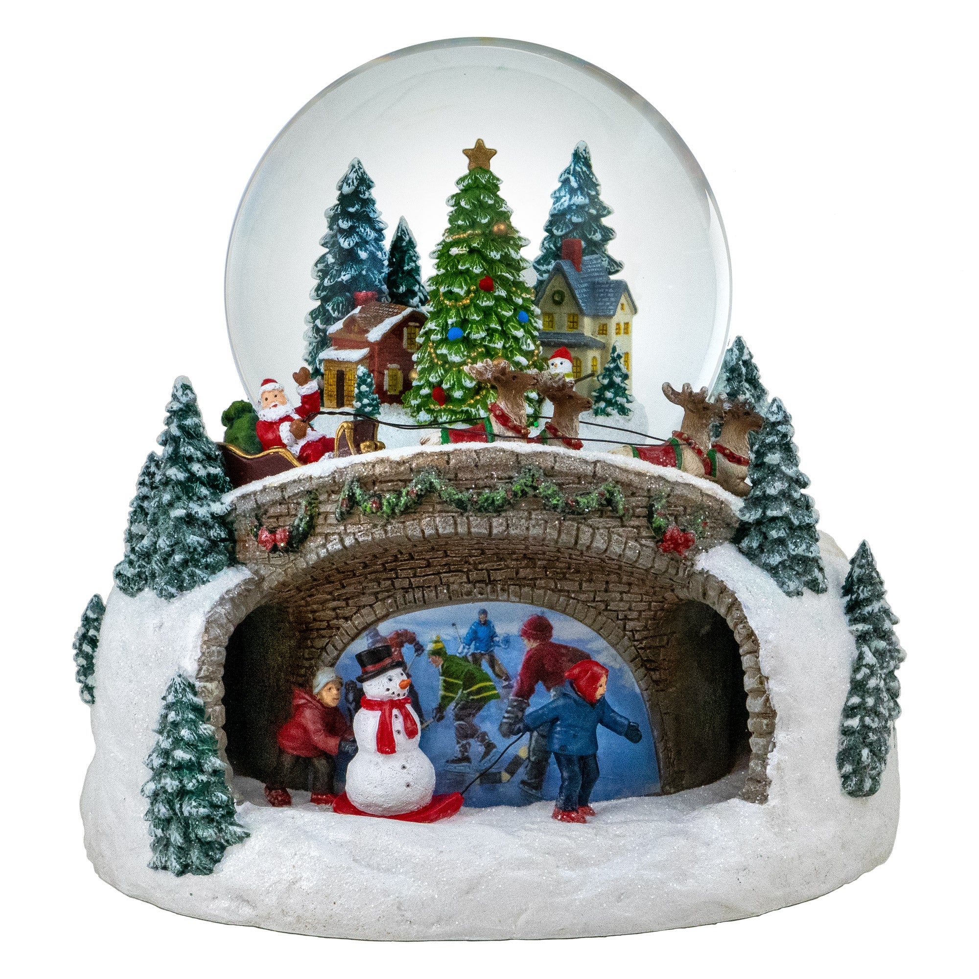 100MM Musical Rotating Christmas Village Snow Globe