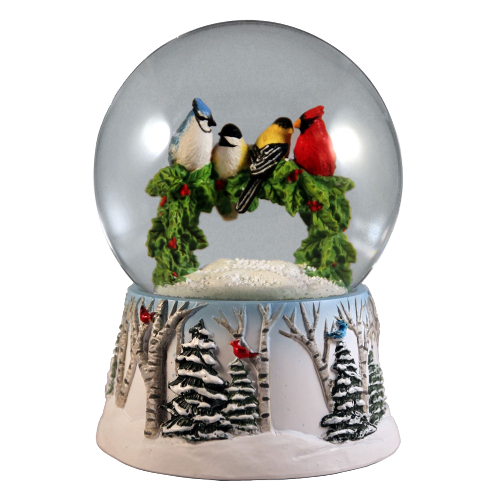 Christmas Music Box Cardinals & Blue Bird. Plays'We Wish You A Merry  Christmas