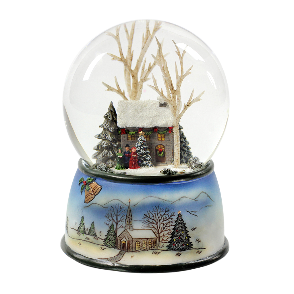 Winter Cottage with Carolers 100mm SnowGlobe - San Francisco Music 