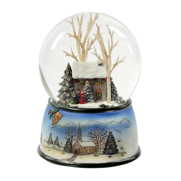 Winter Cottage with Carolers 100mm SnowGlobe