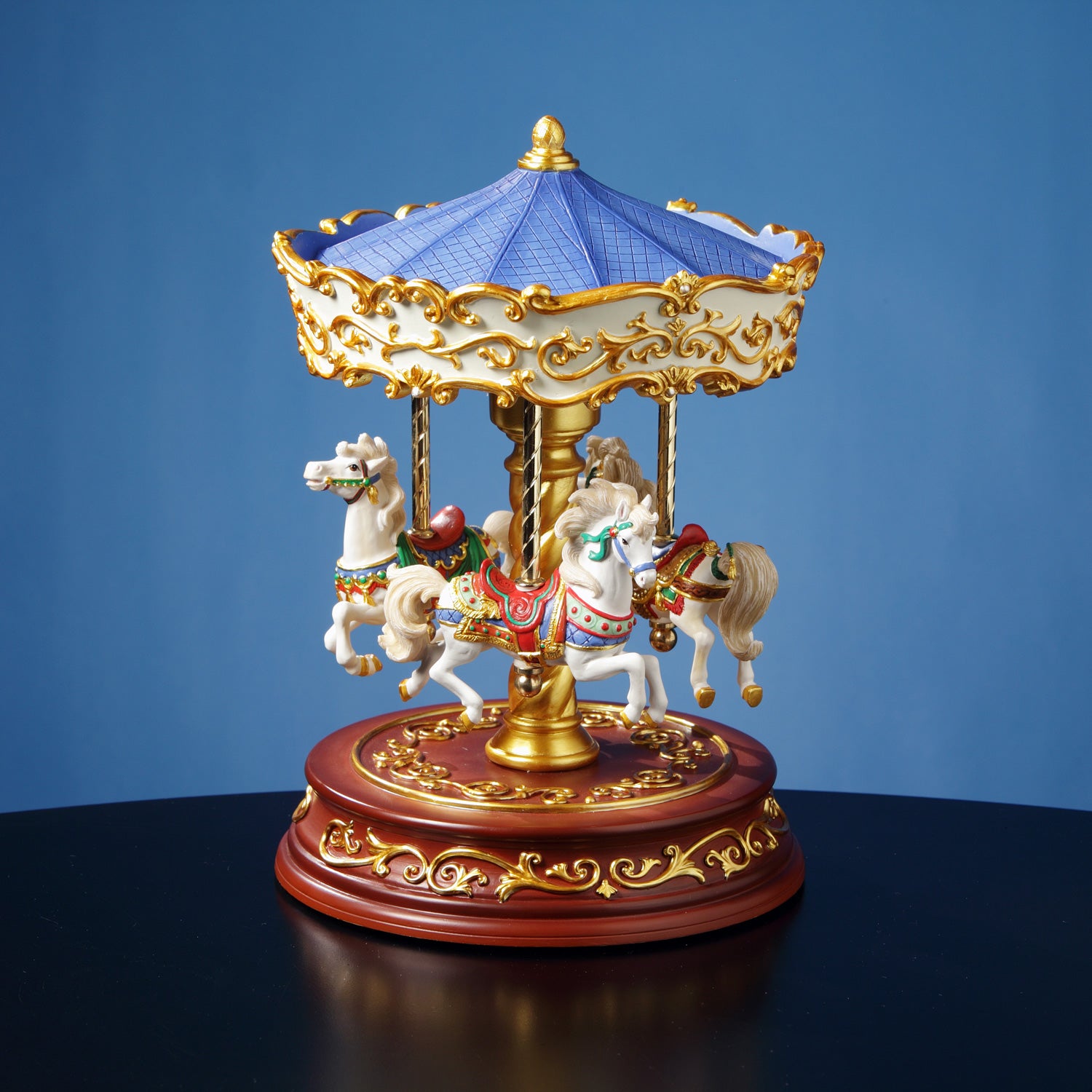 Christmas Carousel Music Box, Including Wooden Horse Music Box and