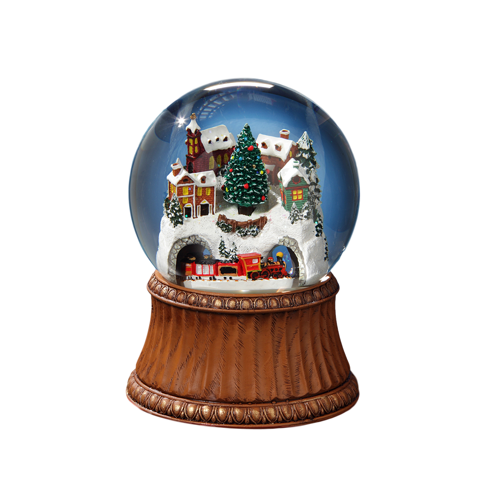 Musical Moving Santa And Train Christmas offers Snow Globe Roman 36474 Water Globe