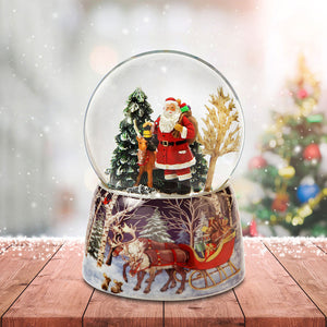 Santa and Reindeer Snow Globe - San Francisco Music Box Company
